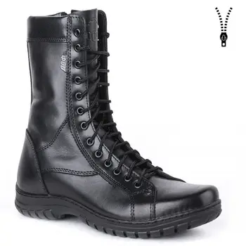 

demiseason genuine leather lace-up black army ankle boots men high shoes flat military boots 0054/11 WA