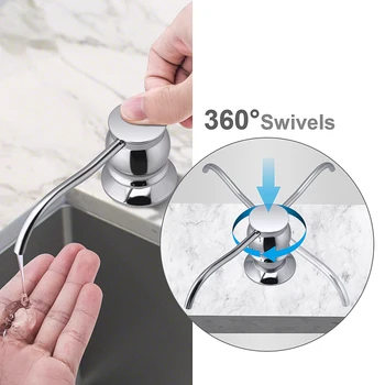 Samodra เครื่องจ่ายสบู่เหลวพร้อมขวด Chrome/นิกเกิลทองเหลืองหัวปั๊มสําหรับอ่างล้างจานตู้ทําสบู่อุปกรณ์ครัว 2