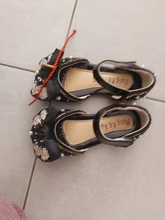 Zapatos de cuero con lazo de diamantes de imitación para niñas, zapatillas de baile de fiesta, zapatos planos de rendimiento para bebés y estudiantes, D785