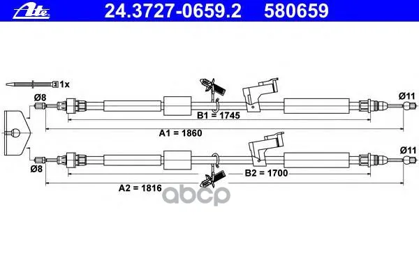 Трос Стояночного Тормоза Ate 24372706592 Ate арт. 24372706592