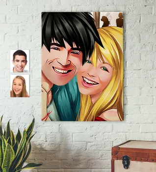 

Personalized Valentine Caricature Of Canvas print 50x70cm -34