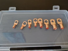 Juego de terminales de cobre de cable, conjunto surtido de anillos conectores soldados de auto para cableado desnudo rizado de batería para coche, 60/240/260 uds,