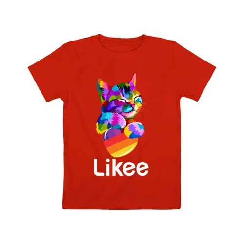 Красный Детская футболка «LIKE 1» для мальчиков и дёвочек, Легкая футболка из мультфильма с рисунком - Цвет: Красный