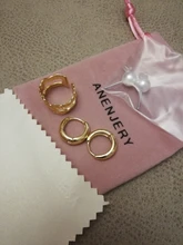 ANENJERY-pendientes de arco circular de Plata de Ley 925, joyería Retro Simple, regalo de San Valentín para pareja, S-E1373 al por mayor