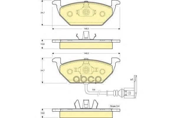 Колодки Тормозные Audi A3 03/Vw G4/G5/Skoda Octavia 1.4/1.6/1.9d Передние Girling 6113865 Girling арт. 6113865