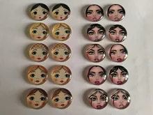 Matryoshka rusa, 10 Uds., mezcla de 12mm/18mm/20mm/25mm, cabujones redondos de cristal para hacer fotos