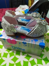 Disney-sandalias de princesa Frozen 2 para niñas, zapatos de cristal, tacón alto, pasarela, espectáculo