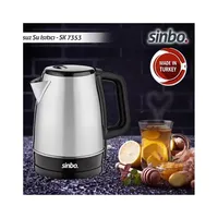 Chaleira quente sinbo sem fio 2200 w 1.7 l chaleira de aço