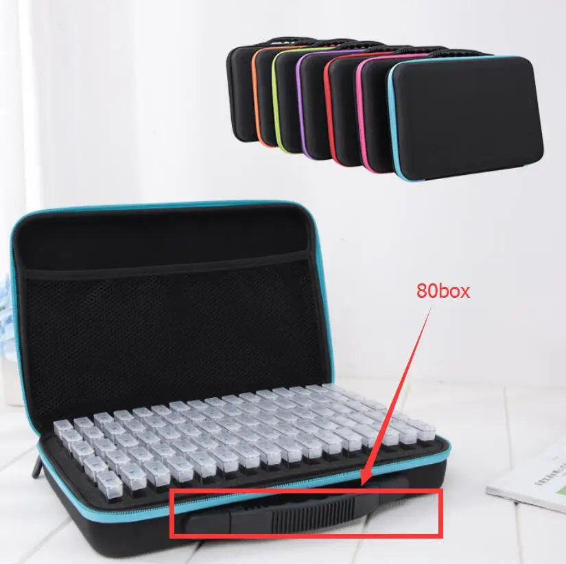 20/40/80box diamond painting box embroidery Hand Bag Zipper mosaic Container Storage Box rhinestone pictures | Дом и сад