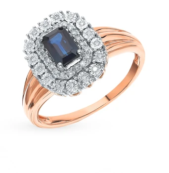 

Gold ring with sapphires and diamonds sunlight sample 585