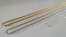 Gold Color Solid Chain Necklace Stainless Steel Link Choker For Men Female Charm Simple