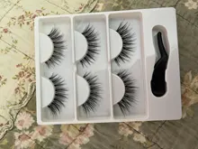 HBZGTLAD-3 pares de banda Invisible, transparente, 3D, pelo de visón, pestañas postizas finas naturales largas + pinzas