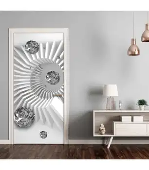 

Door mural-Photo wallpaper - Black and white abstraction I