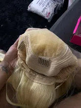 Remy-Peluca de cabello humano liso para mujer