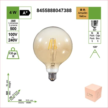 

FELAMENTO LED bulb G125 E27 4W (pack 2)