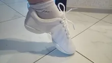 Las mujeres aeróbicos zapatos niñas zapatillas de deporte de malla ligero transpirable zapatos de baile para mujer deportes de los niños zapatos para Aerobic 28-44