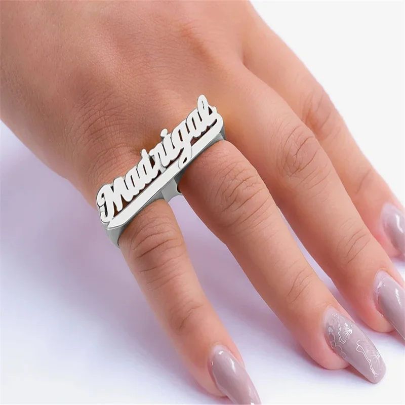 Name Ring With Diamonds – The Purple Mermaid