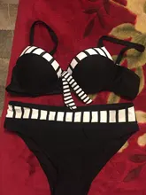 Conjunto de Bikini con realce para mujer, traje de baño negro con estampado de lunares, acolchado, con realce, 2021