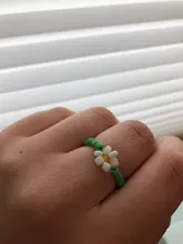 AOMU 2020 Bobemia anillos verano colorido anillo de cuentas para las mujeres los niños joyas BOHO Beach moda anillos ajustable