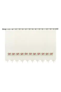 

Natural Curtain 240x185 Cm Pink Cross-Stitch