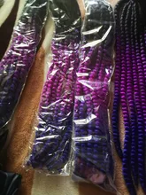 YxCheris Mambo-trenzas de pelo sintético, Pelo trenzado de ganchillo Jumbo de 22 , 120g, 20 colores ombré, morado