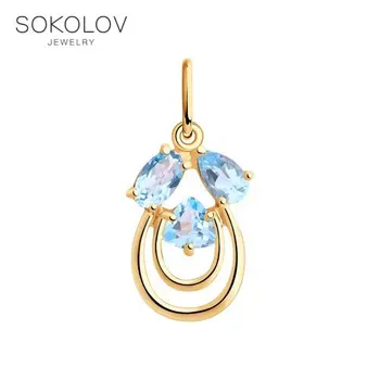 

Pendant SOKOLOV gold with Topaz, fashion jewelry, 585, women's male, pendants for neck women