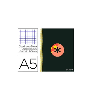 

Spiral notebook led paper A5 MICRO ANTARTIK cover FORRADA120H 100 GR Picture 5MM 5 BANDA6 drills TRENDING black 2020