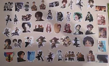 10/30/50/100 unids/pack Anime ataque en Titán pegatinas de grafiti para ordenador portátil de ordenador de monopatín Calcomanía para equipajes juguete