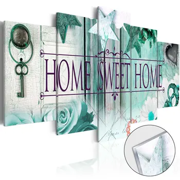 

Glass acrylic paintings-Key on Emerald Background [Glass] - 200x100 cm
