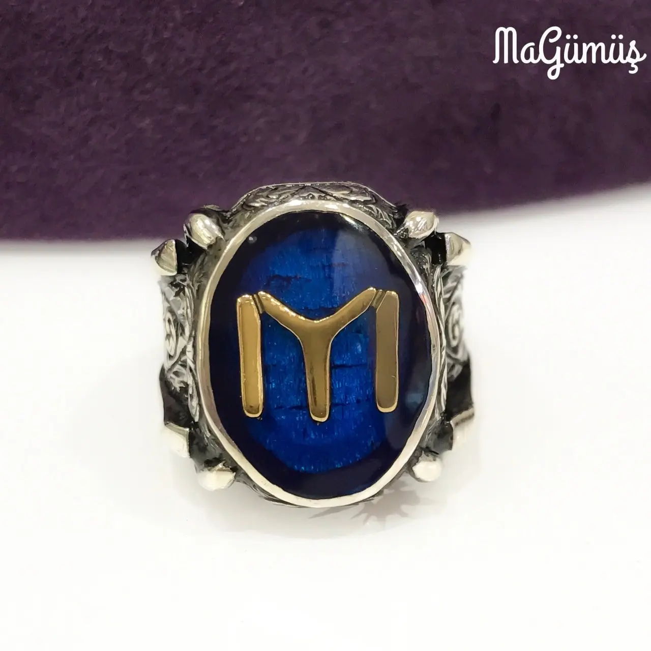 

GOOD Kayi Length Crested Clawed Silver Men 'S Ring