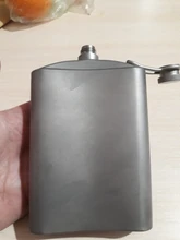 Screw-Cap Flat-Bottle Titanium Flask Ultralight Hiking Outdoor Wine with Clip Hydration