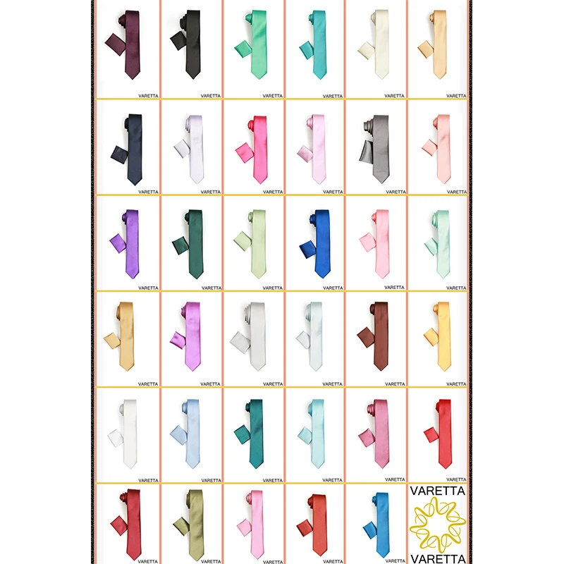 

Varetta Novelty Neck Tie Solid Gray Pink Yellow Green Men Ties One Size Adult Polyester Ties Tend Tie krawatte Made in Turkey