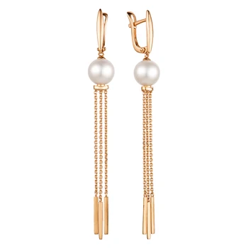 

Gold earrings with pearls sunlight sample 585