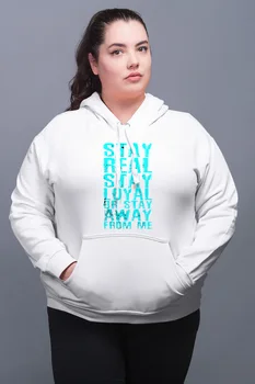 

Angemiel Wear Stay Real Stay Loyal White Women 'S Hooded Sweatshirt