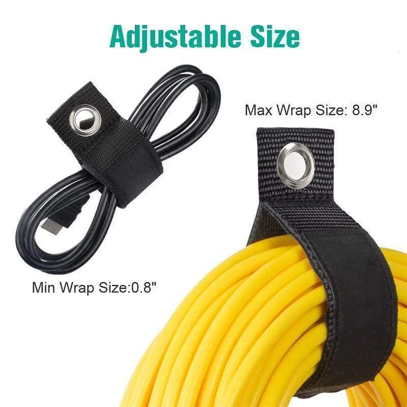 Wrap-It Heavy-Duty Straps and Extension Cord Organizers 10-in Black Hook  and Loop Fastener (3-Pack)