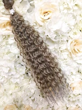 Extensión de pelo natural de 22 pulgadas, pelo sintético rizado, fibra de alta temperatura, Ombre, marrón, 2 unidades/lote, extensiones de mechones de pelo ondulado