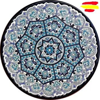 

Ceramics plate--32 cm/12,6 inch diameter-Spanish-glazed ceramics up handmade-Done in spain-MIJASCERAMIC-