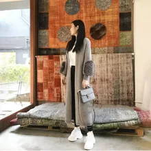 Женский модный Повседневный свитер с рукавом-фонариком, пальто из искусственного меха, удобные вязаные кардиганы для женщин на осень и зиму, Новинка