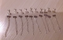 10 unids/lote de broches de cierre de cuerda de cuero con cadenas, cierres de langosta, conectores para pulsera, accesorios para fabricación de joyas Diy