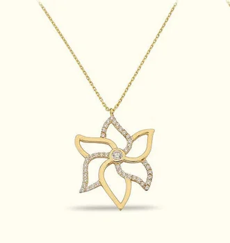 

Flower Gold Necklace 02-390-K0648A