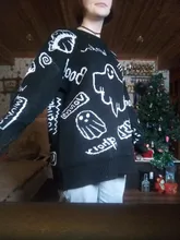 Sudadera estilo Hip Hop para hombre, suéter de punto, informal, holgado, de dibujos animados, para otoño e invierno, diseño Unisex