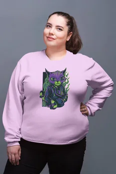 

Angemiel Wear Skateboarder Cool Cat Pink Women Sweatshirts