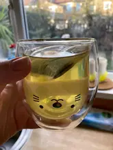 Mug Bear Glass-Mugs Coffee-Cup Milk-Cup Gift Animal Double-Wall-Glass Cute Cat Dog