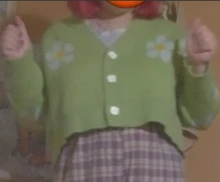 Estilo Preppy de punto con flores Cardigans suéter mujeres cuello en V suelto elegaht Thicked Pull Femme imprimir abrigo corto Casual