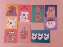 SIXONE-tarjetas decorativas creativas para perros, tarjetas decorativas, decoración de pared, accesorios de tiro, traje de pintura decorativa, 8 juegos