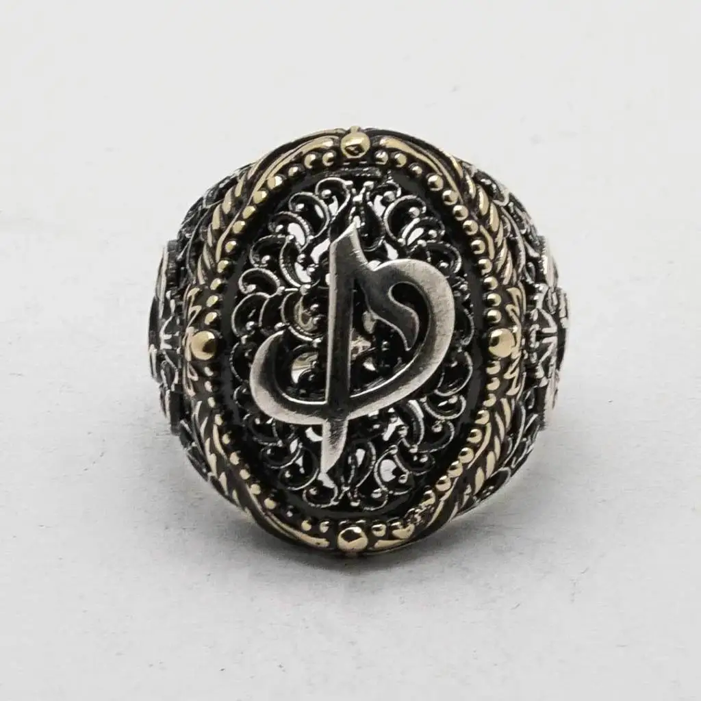 925 пробы Серебряное кольцо Aleph Vav