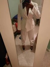 Blazer Leg-Pants Two-Piece-Set TWOTWINSTYLE Long-Sleeve White Wide Casual Women Female