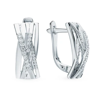 

Silver earrings with cubic zirconia sunlight sample 925