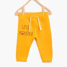 Хлопковые детские желтые спортивные штаны с принтом для мальчиков