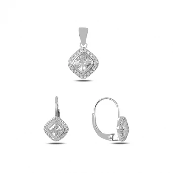 

Kutaydan Zircon Cubic Zirconia 925 Sterling Silver Set Made in Turkey